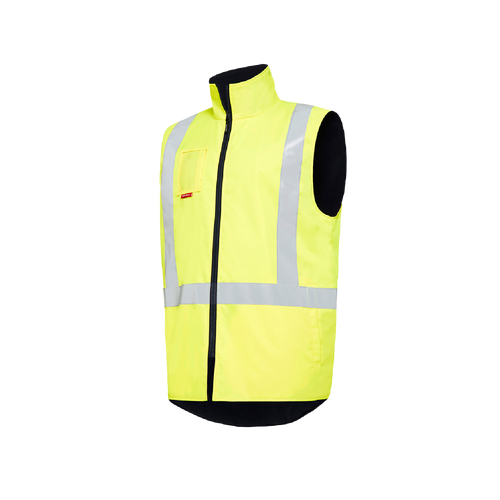 Hard Yakka Men's Hi Visibility Vest with tape - Yellow - Vests