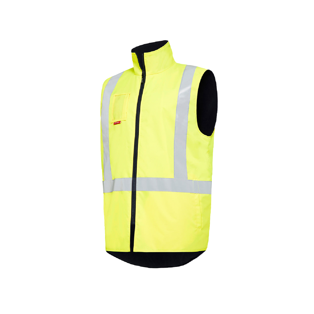 Hard Yakka Men's Hi Visibility Vest with tape - Yellow - Vests