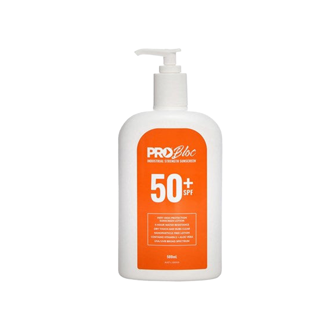 Pro Choice Probloc SPF 50+ Sunscreen 500ML Pump Bottle - White - Body Protection