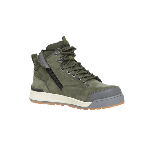 Hard Yakka Men's 3056 Lace Zip Safety Boots - Olive - Safety Footwear