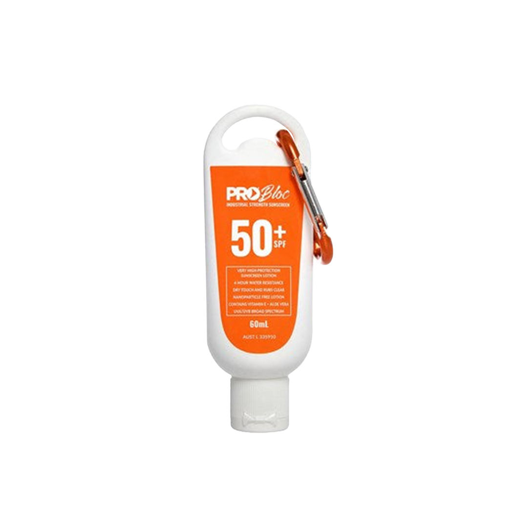 Pro Choice Probloc SPF 50+ Sunscreen 60ML Squeeze Bottle with Carabiner - White - Body Protection