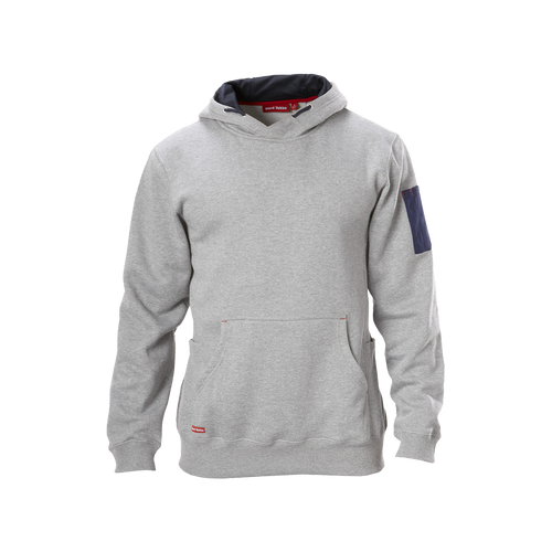 Hard Yakka Men's Foundations Brushed Fleece Hoodie - Grey Marl - Hoodies/Jumpers