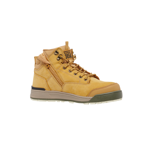 Hard Yakka Men's 3056 Lace Zip Safety Boots - Wheat - Safety Footwear