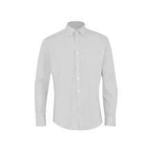 Load image into Gallery viewer, NNT Men&#39;s Avignon Fine Block Stripe Stretch Long Sleeve Shirt - Grey/White - Shirts
