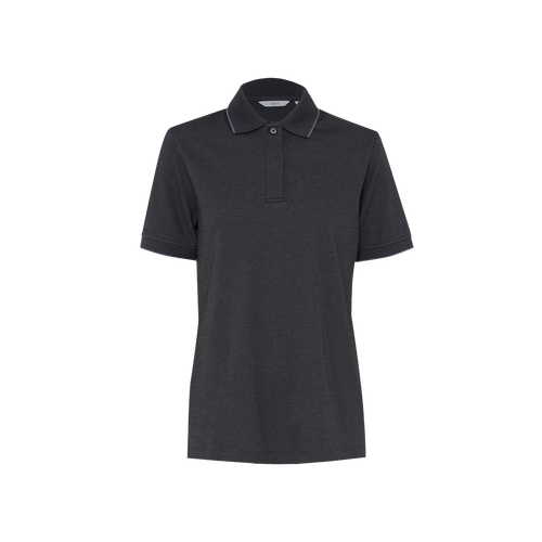 NNT Men's Textured Cotton Poly Short Sleeve Polo - Charcoal/Black - Polos