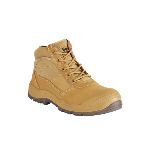 Hard Yakka Men's Utility Zip Sided Steel Toe Safety Boots - Wheat - Safety Footwear