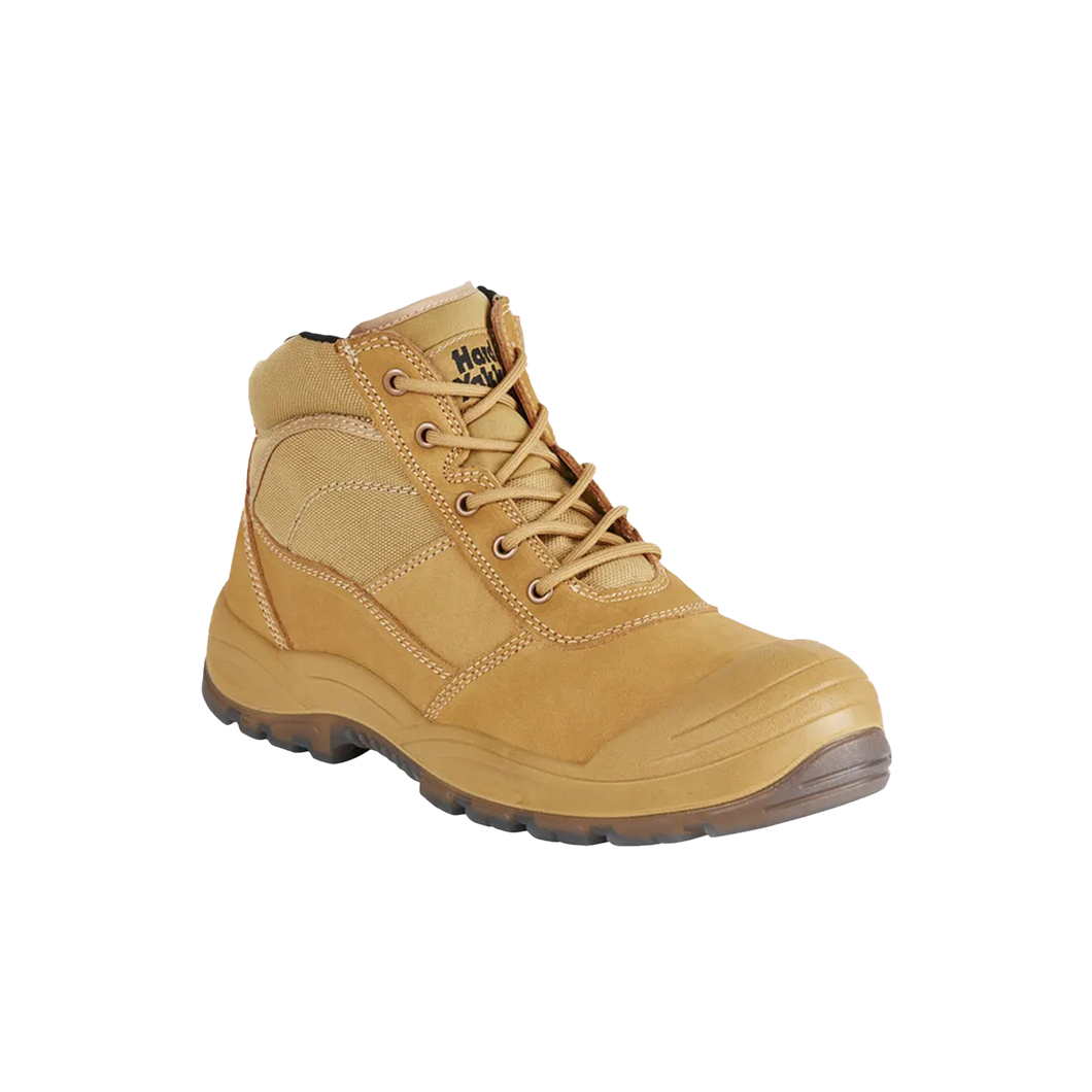 Hard Yakka Men's Utility Zip Sided Steel Toe Safety Boots - Wheat - Safety Footwear