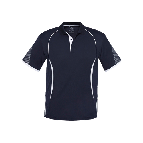 Biz Collection Men's Razor Polo - Navy/White - Polos