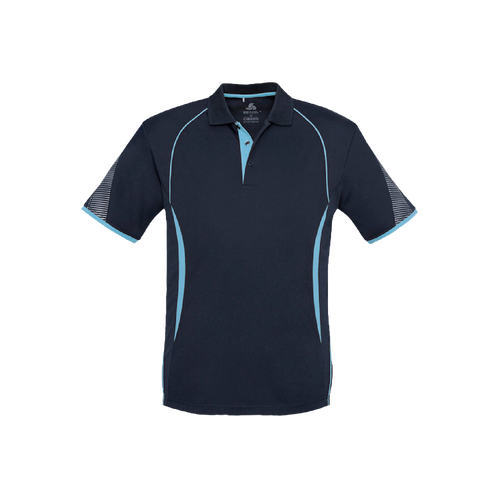 Biz Collection Men's Razor Polo - Navy/Sky - Polos