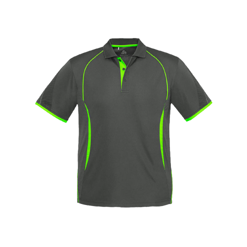 Biz Collection Men's Razor Polo - Grey Lime - Polos