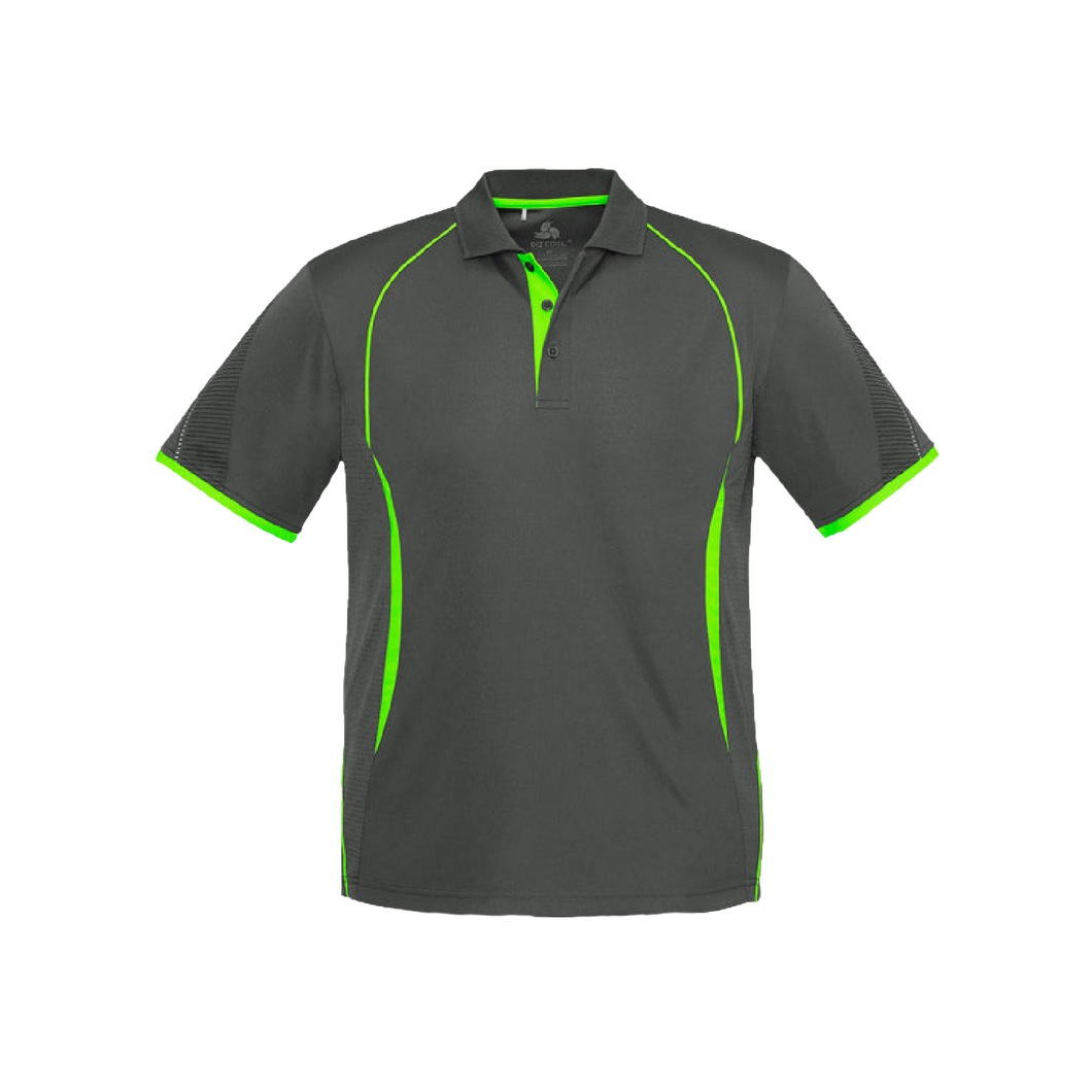 Biz Collection Men's Razor Polo - Grey Lime - Polos