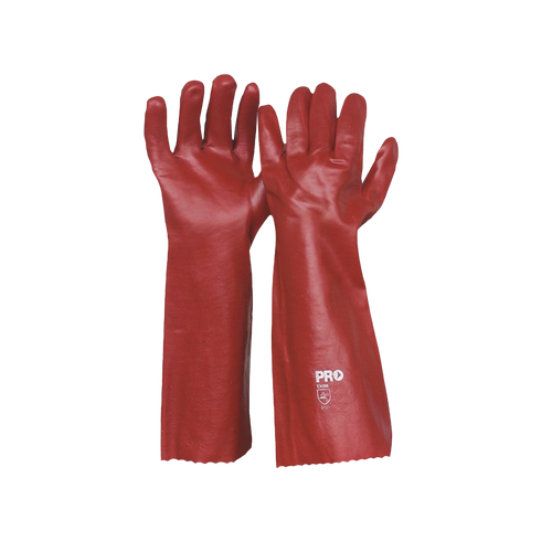 Pro Choice Unisex 45cm Red PVC Gloves - Red - Hand Protection