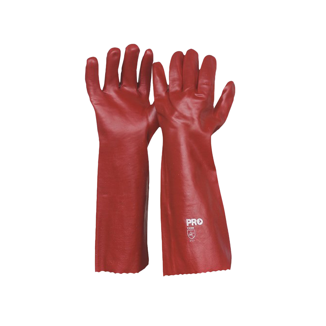 Pro Choice Unisex 45cm Red PVC Gloves - Red - Hand Protection