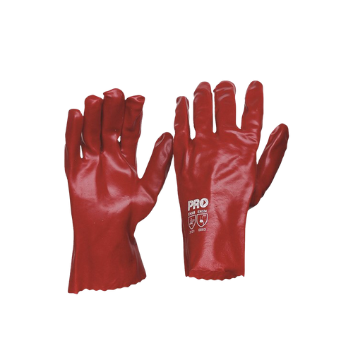 Pro Choice Unisex 27cm Red PVC Gloves - Red - Hand Protection