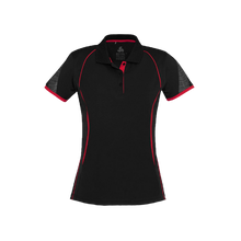 Load image into Gallery viewer, Biz Collection Women&#39;s Razor Polo - Black/Red - Polos
