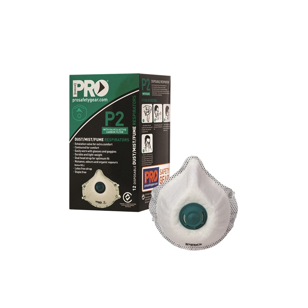 Pro Choice Dust Masks P2 + Valve + Carbon - White - Respiratory Protection