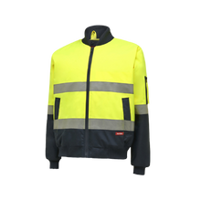 Load image into Gallery viewer, Hard Yakka Men&#39;s Core Hi Vis 2 Tone Taped Bomber Jacket - Yellow/Navy - Jackets
