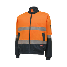 Load image into Gallery viewer, Hard Yakka Men's Core Hi Vis 2 Tone Taped Bomber Jacket - Orange/Navy - Jackets
