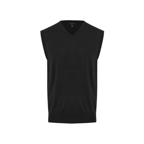 NNT Men's Acrylic V-Neck Vest - Black - Knitwear