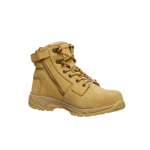 KingGee Women's Tradie Zip Sided Safety Boots - Wheat - Safety Footwear