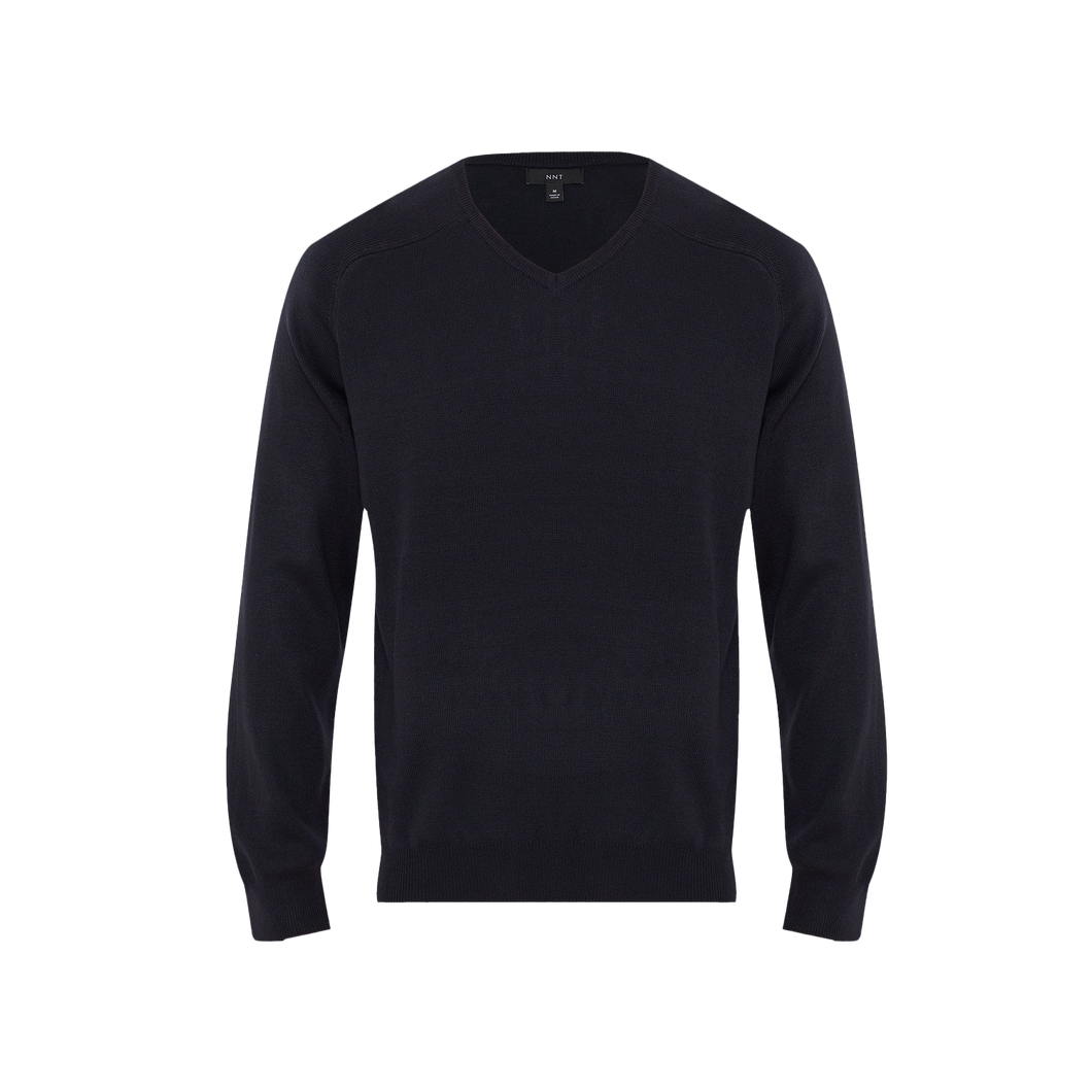 NNT Men's Acrylic V-Neck Sweater - Navy - Knitwear