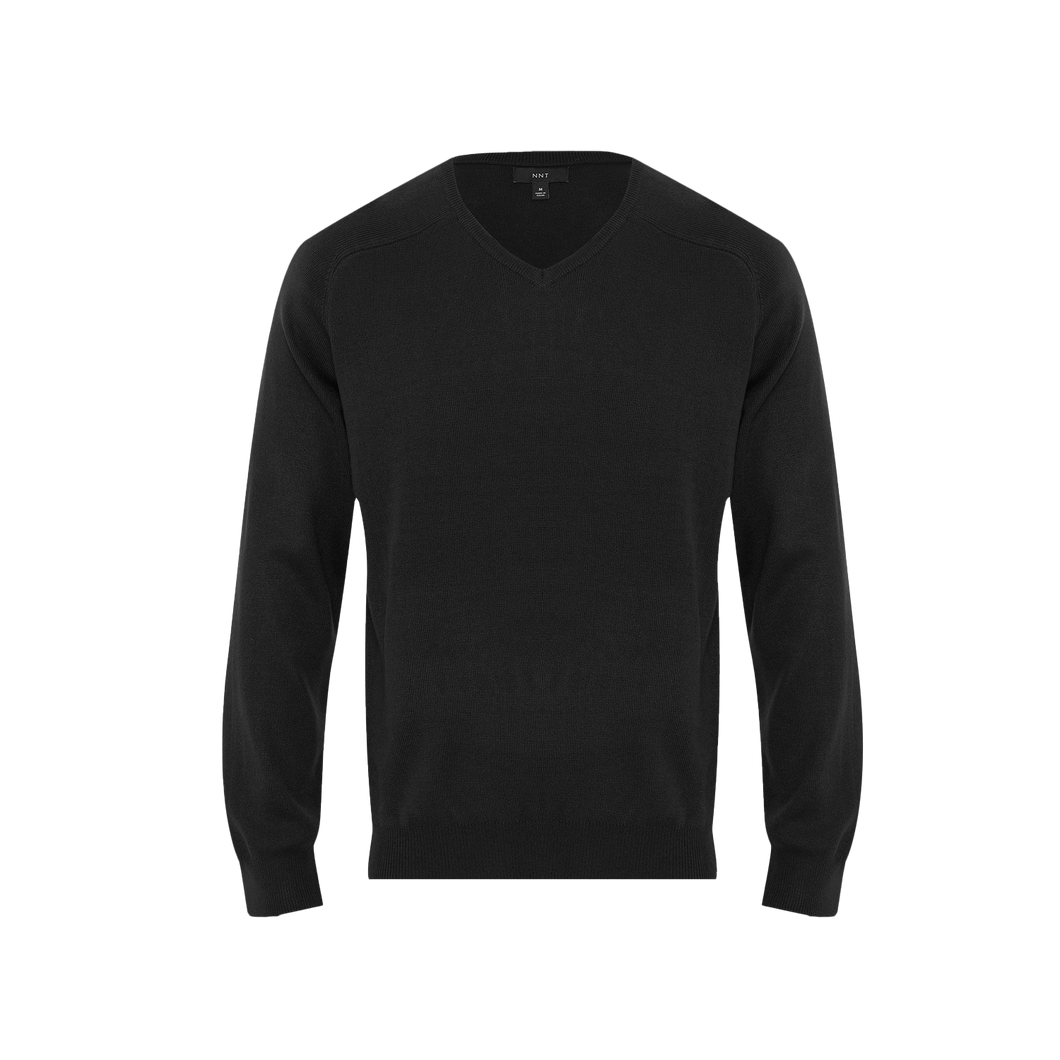 NNT Men's Acrylic V-Neck Sweater - Black - Knitwear