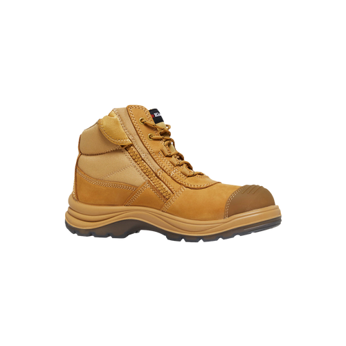 KingGee Men's Tradie ComfortMax Zip Sided Safety Boots - Wheat - Safety Footwear