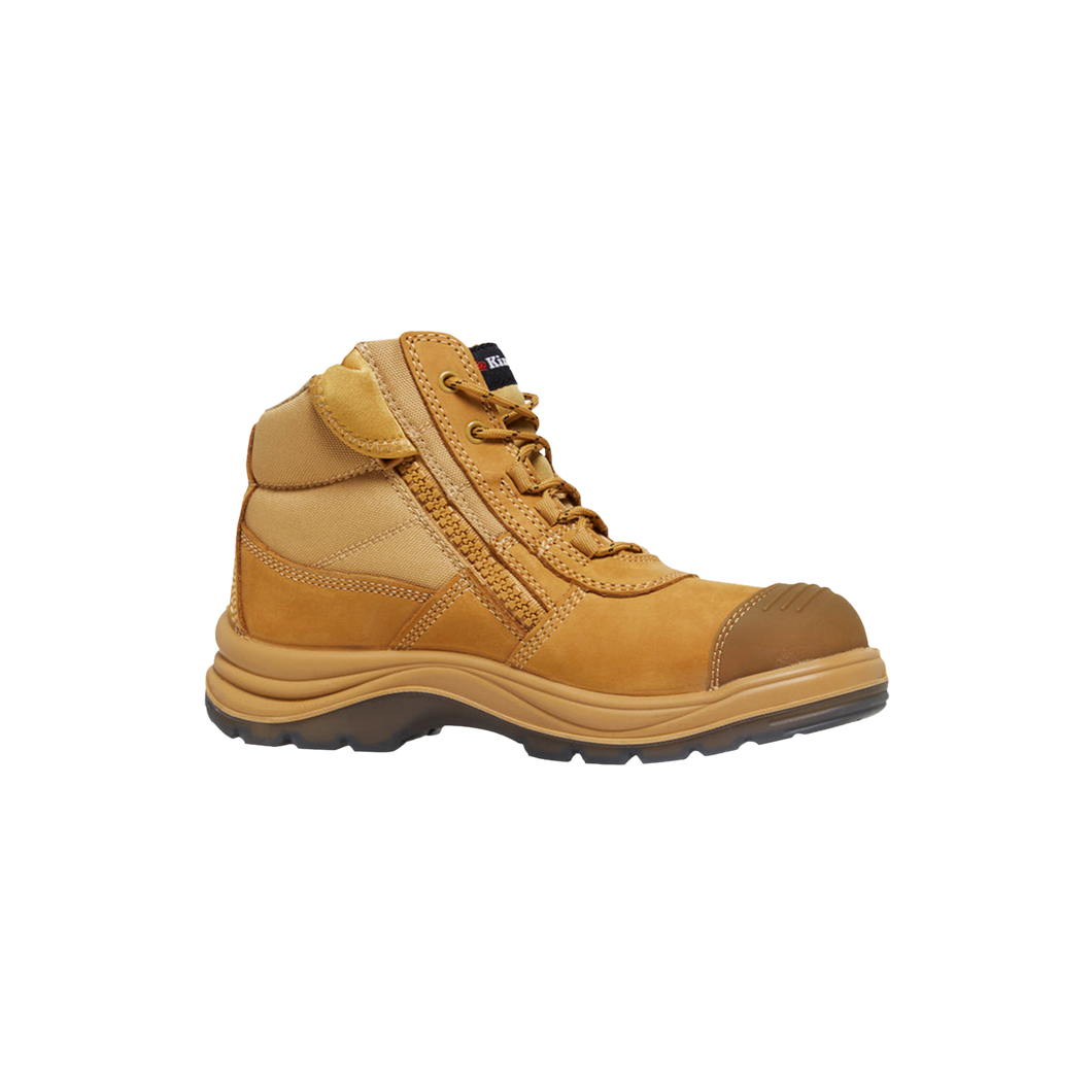 KingGee Men's Tradie ComfortMax Zip Sided Safety Boots - Wheat - Safety Footwear