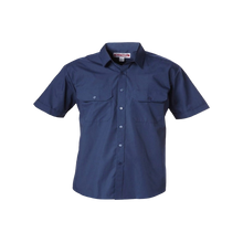 Load image into Gallery viewer, Hard Yakka Men&#39;s Foundations Poly Cotton Permanent Press Short Sleeve Shirt - Navy - Shirts
