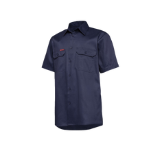 Load image into Gallery viewer, Hard Yakka Men&#39;s Foundations Cotton Drill Short Sleeve Shirt - Navy - Shirts
