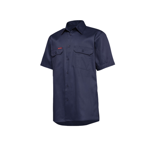 Hard Yakka Men's Foundations Cotton Drill Short Sleeve Shirt - Navy - Shirts