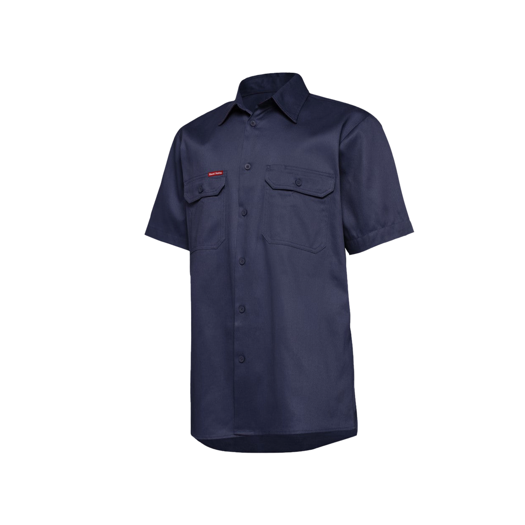 Hard Yakka Men's Foundations Cotton Drill Short Sleeve Shirt - Navy - Shirts