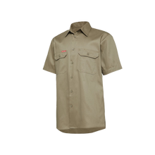 Load image into Gallery viewer, Hard Yakka Men&#39;s Foundations Cotton Drill Short Sleeve Shirt - Khaki - Shirts
