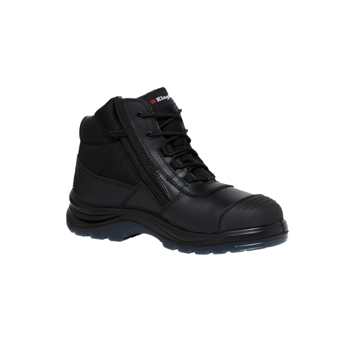 KingGee Men's Tradie ComfortMax Zip Sided Safety Boots - Black - Safety Footwear