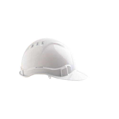 Pro Choice Unisex V6 Hard Hat Vented Pushlock Harness - White - Head Protection