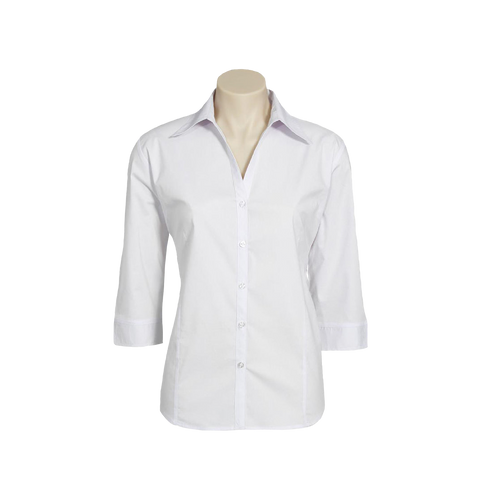 Biz Collection Women's Metro Shirt 3/4 Sleeve - White - Shirts