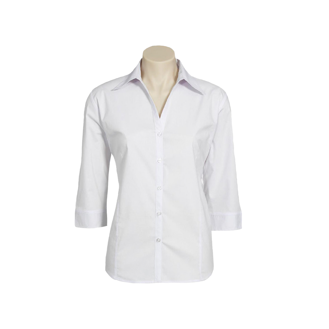 Biz Collection Women's Metro Shirt 3/4 Sleeve - White - Shirts