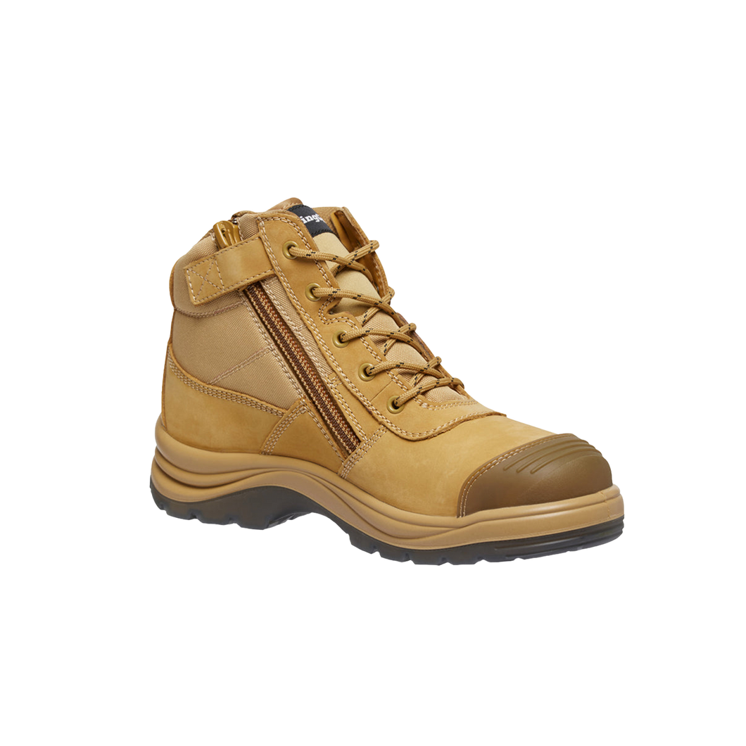 KingGee Men's Tradie Zip Sided Safety Boots - Wheat - Safety Footwear