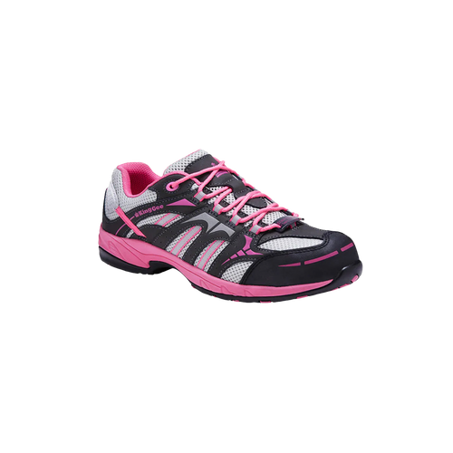 KingGee Women's Comptec G3 Sport Safety Shoe - Pink/Grey - Safety Footwear