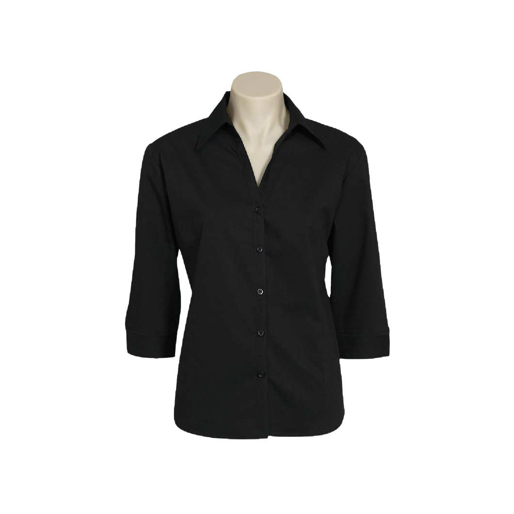 Biz Collection Women's Metro Shirt 3/4 Sleeve - Black - Shirts