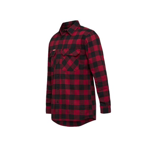 Hard Yakka Men's Foundations Check Flannel Long Sleeve Shirt - Red Check - Shirts