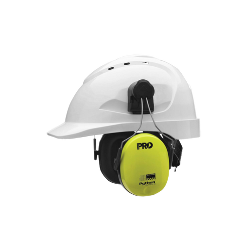 Pro Choice Unisex Python Slimline Hard Hat Earmuffs Class 5 - 31DB - White/Yellow - Hearing Protection