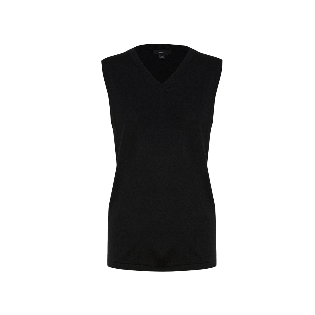 NNT Women's Acrylic Vest - Black - Knitwear