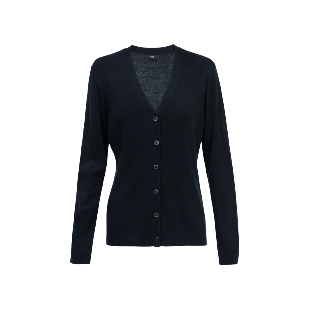 NNT Women's Acrylic Button Front Cardigan - Navy - Knitwear