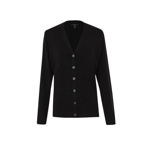 NNT Women's Acrylic Button Front Cardigan - Black - Knitwear