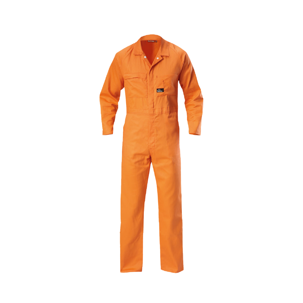 Hard Yakka Men's Foundations Lightweight Cotton Drill Coverall - Safety Orange - Overalls