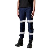 Load image into Gallery viewer, FXD Women&#39;s Stretch Reflective Taped Work Cuff Pant WP-4WT  - Navy - Pants
