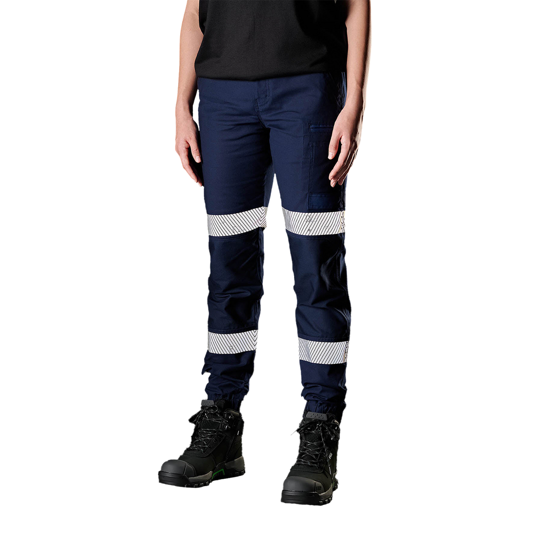 FXD Women's Stretch Reflective Taped Work Cuff Pant WP-4WT  - Navy - Pants