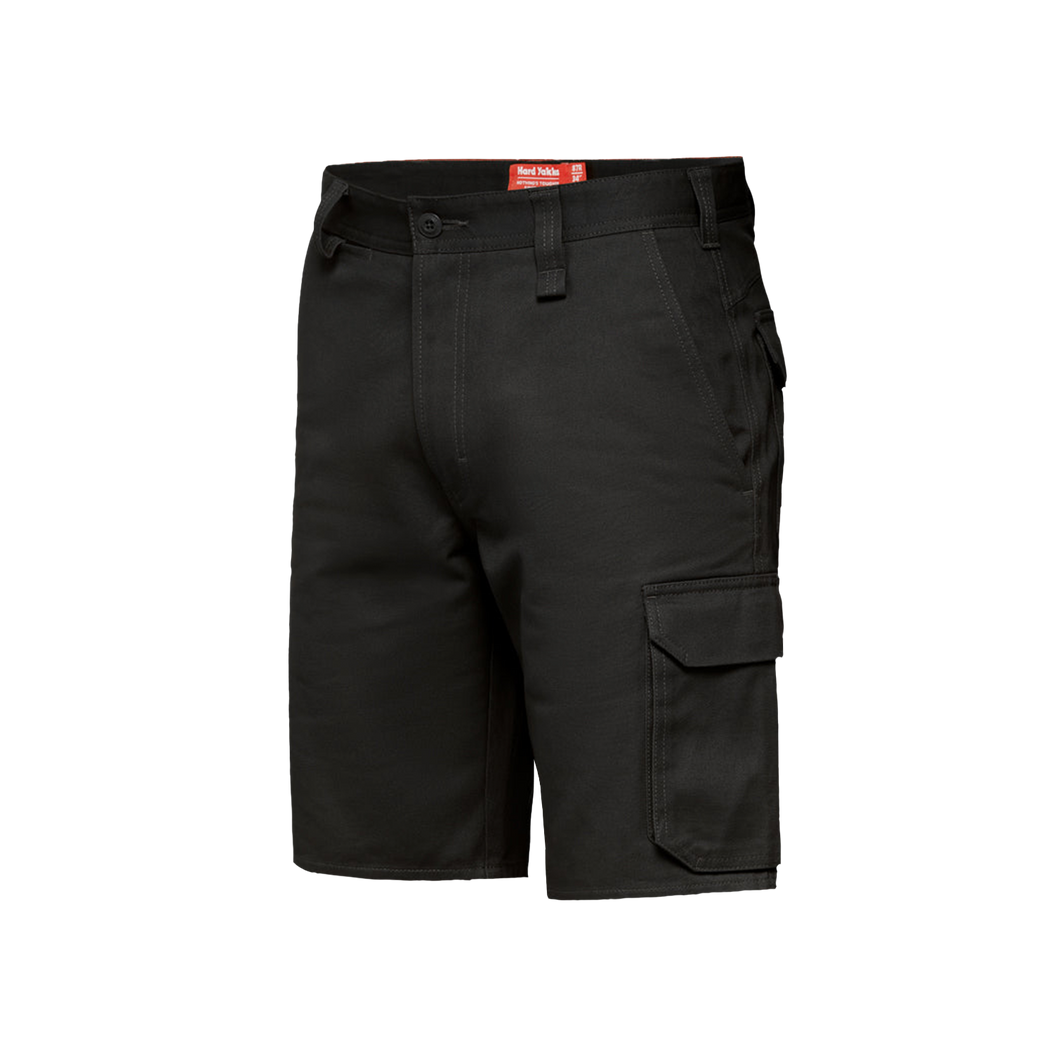 Hard Yakka Men's Foundations Drill Cargo Shorts - Black - Shorts