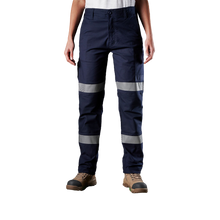 Load image into Gallery viewer, FXD Women&#39;s Stretch Reflective Taped Work Pants - Navy - Pants
